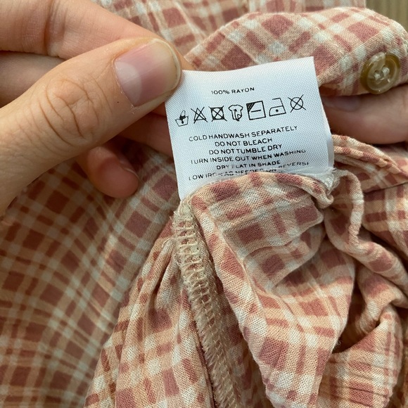 FAITHFUL THE BRAND Revolve Maple Pink Plaid Cut Out Midi Dress, size xs - Picture 7 of 9